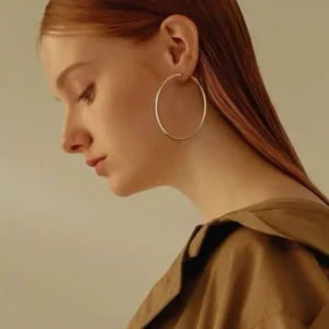 Brinco de argola 5.6CM – Cor PRATA ou DOURADO 1 PAR