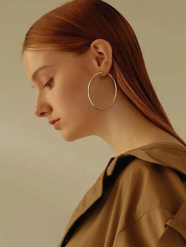 Brinco de argola 5.6CM – Cor PRATA ou DOURADO 1 PAR